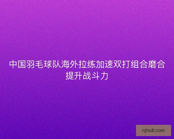 中国羽毛球队海外拉练加速双打组合磨合提升战斗力