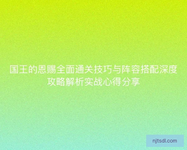 国王的恩赐全面通关技巧与阵容搭配深度攻略解析实战心得分享